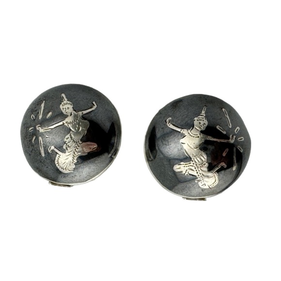 Vintage Thai Goddess Sterling Silver Earrings - Picture 7 of 8